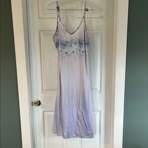 Elegant Blue Floral Print Dress